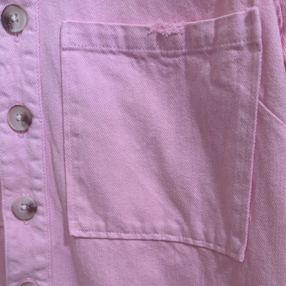 Show Me Your MuMu Light Pink Denim Romper - Picture 4 of 9